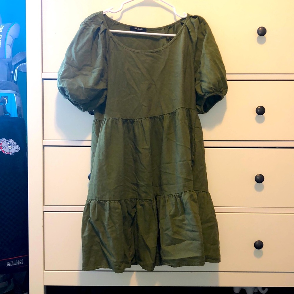 Madewell Green Babydoll dress
